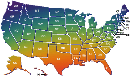 Lottery USA Map
